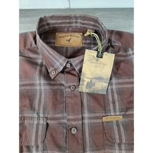 North River Outfitters Shirt Mens Large Brown Plaid Has Tags Button Down LS